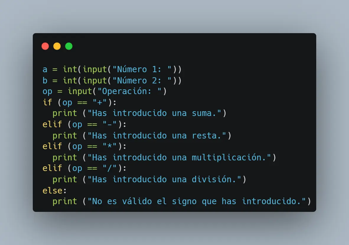 Fragmento de código en Python