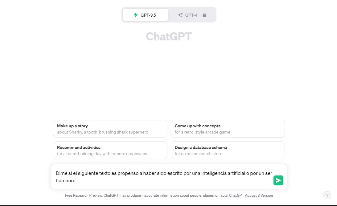 Imagen de la página de ChatGPT