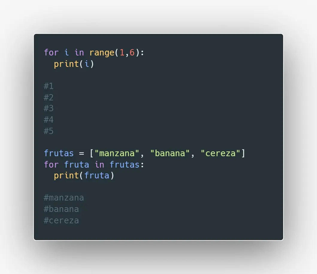 Fragmento de código en Python.
