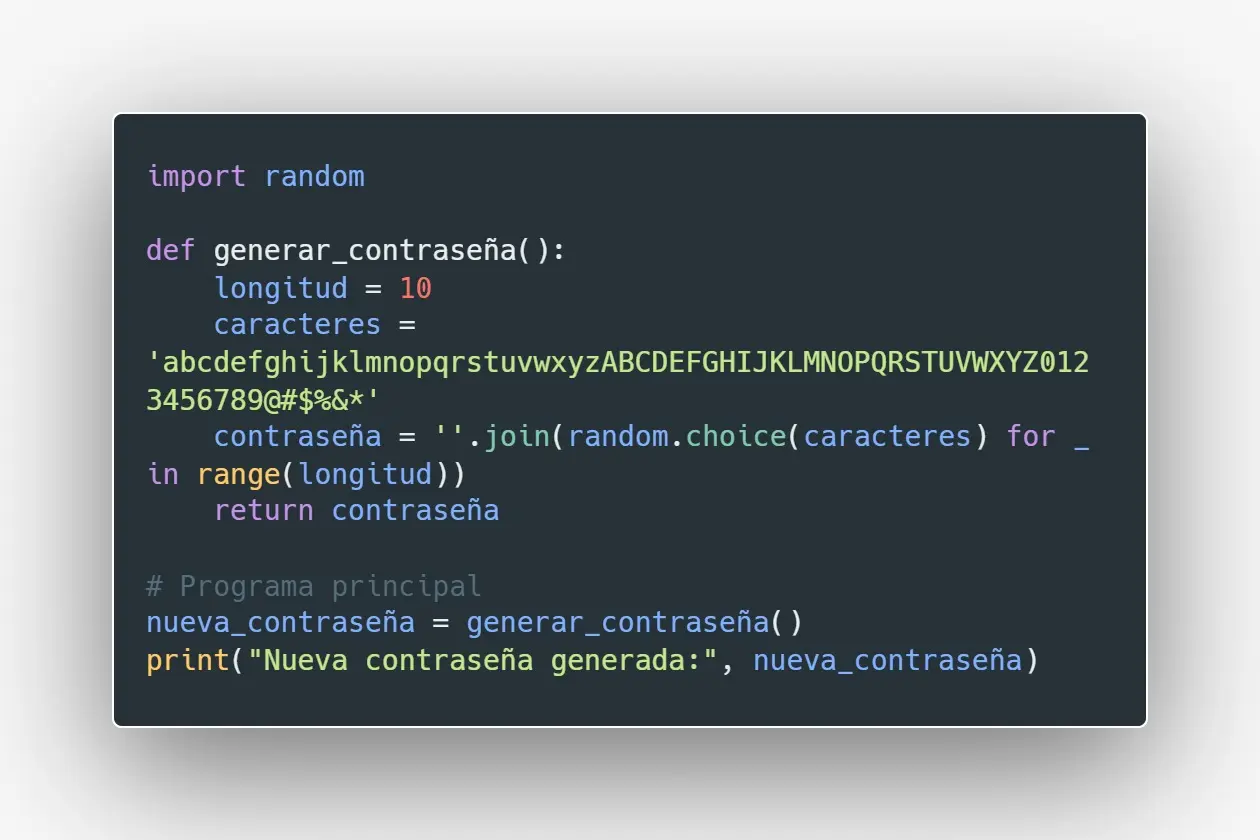 Fragmento de código en Python.