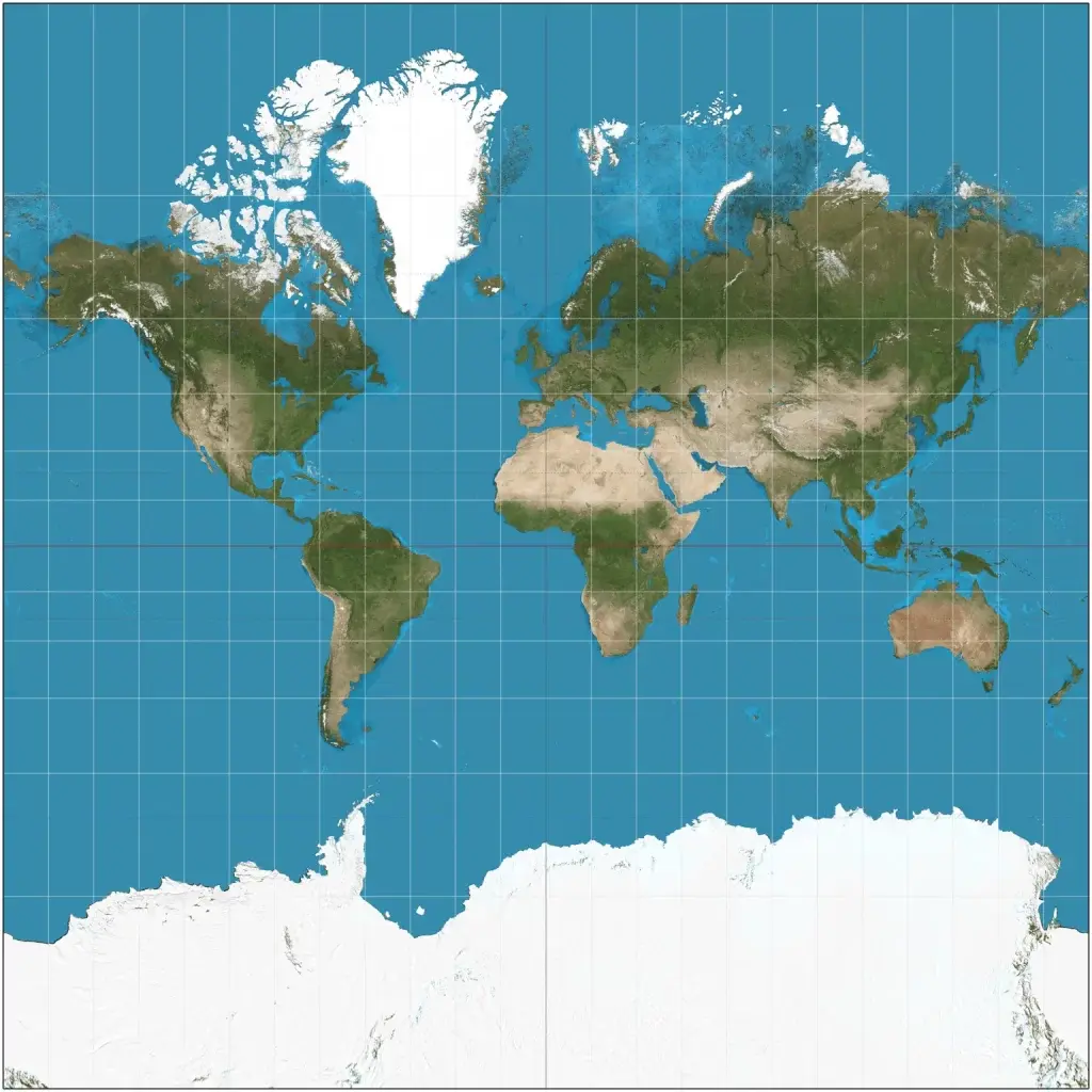 Mapamundi de Gerardus Mercator.